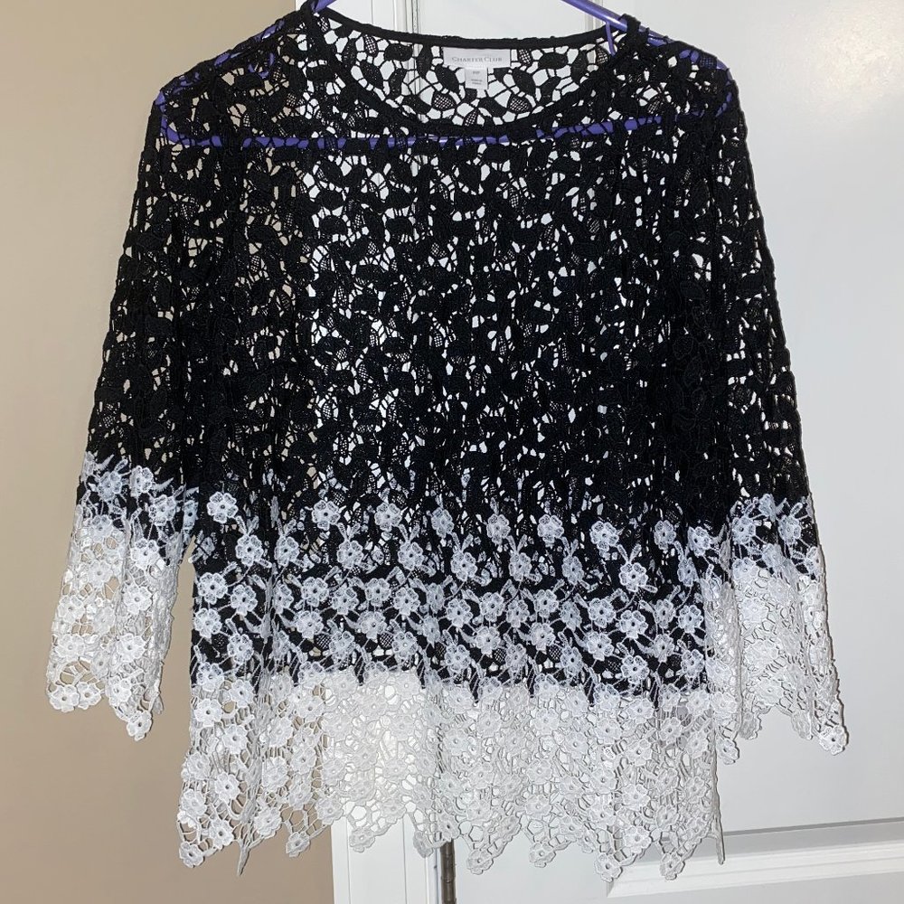 Charter Club Lace Top- Petite